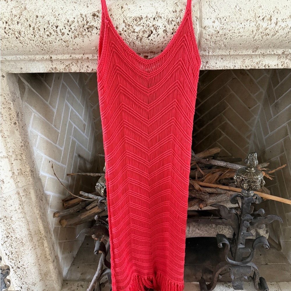 525 America Red Knit Swim Coverup - Picture 8 of 11